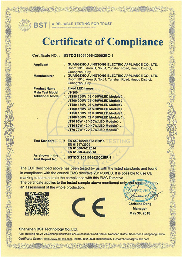 Certificate of compliance